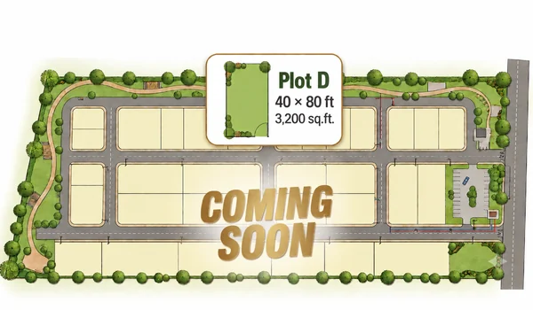 Garden Plot D plan of 3,200 sq.ft. (40 x 80) at Prestige Meesaganahalli, Devanahalli, North Bengaluru
